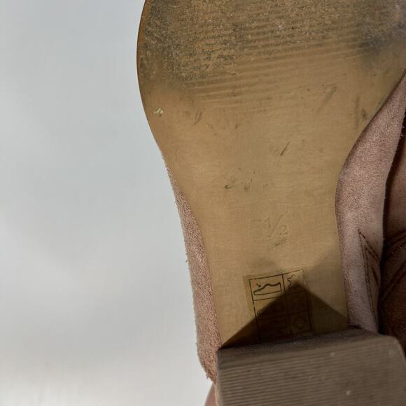 Madewell The Harper Mule 5.5 Pink Old Rose Suede Leather Heel Shoe Slip On Flaw - Picture 9 of 10